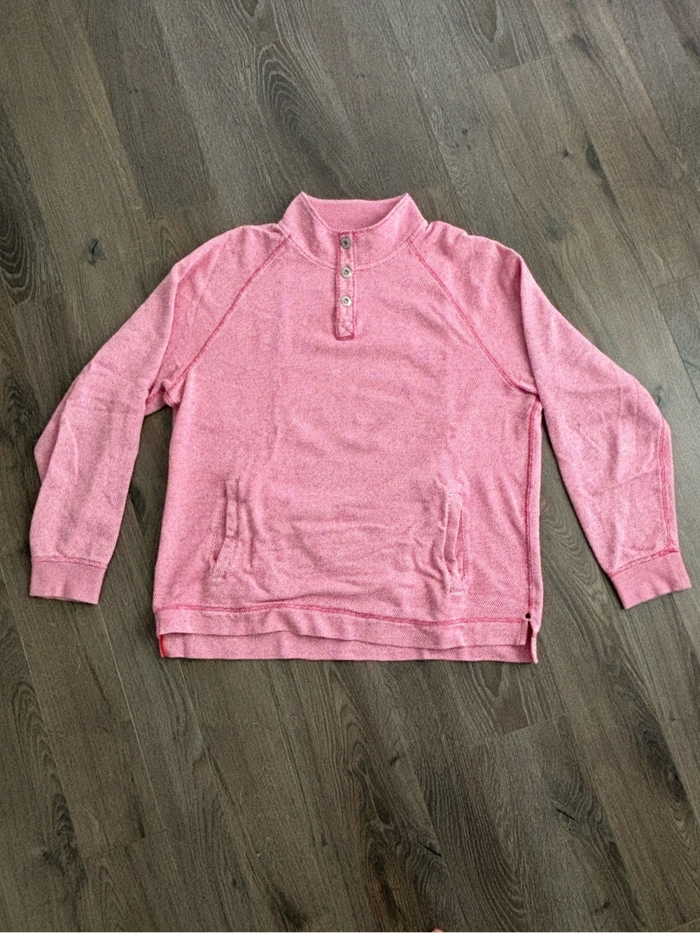 Tommy Bahama Men's Pink Zip-Neck Pullover Sweater
